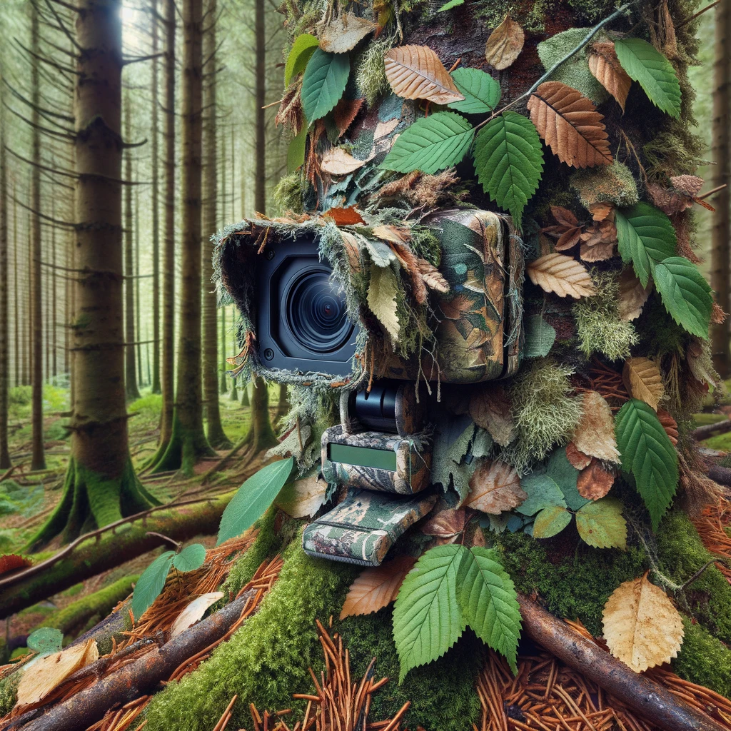 Caméra de chasse camouflée